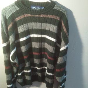 Honors Olive, Cream & Rust Sweater